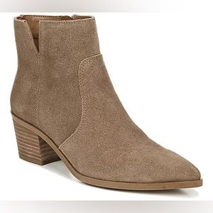 Franco Sarto Tan Brown Suede Leather Shaina Ankle Bootie size 8